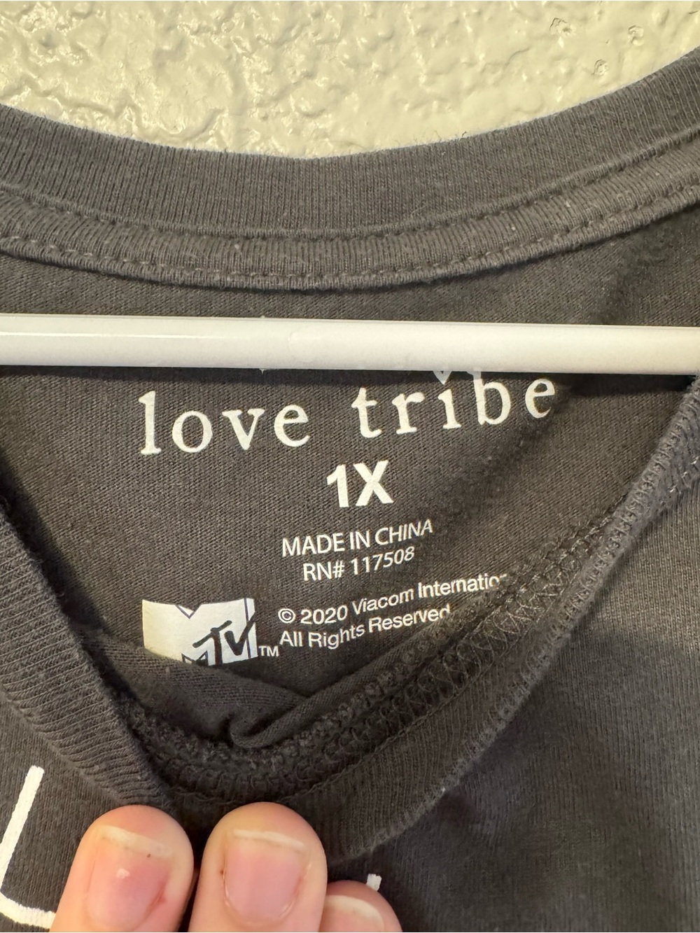Love Tribe Black Long-Sleeve MTV Rainbow Grid Graphic Tee - Picture 3 of 3